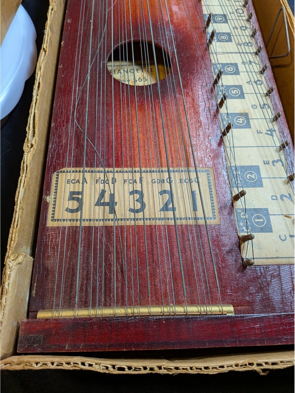 Vintage Pianoette Chord Zither String Instrument Original Box Music Instructions